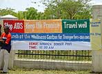 stop aids, travel well poster